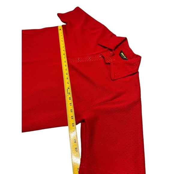 Vintage Spanjian Solid Red Collared Jersey - 80โs Sportswear /โ Costume - size L - Picture 4 of 5
